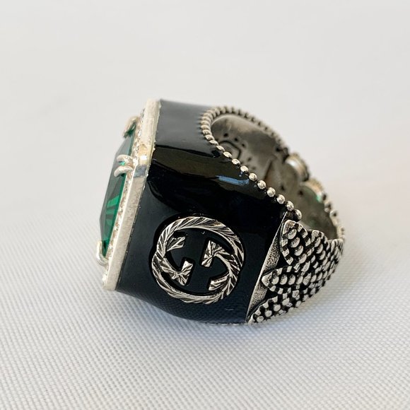 Gucci GG Crystal-embellished Signet Ring in Green - Picture 7 of 10